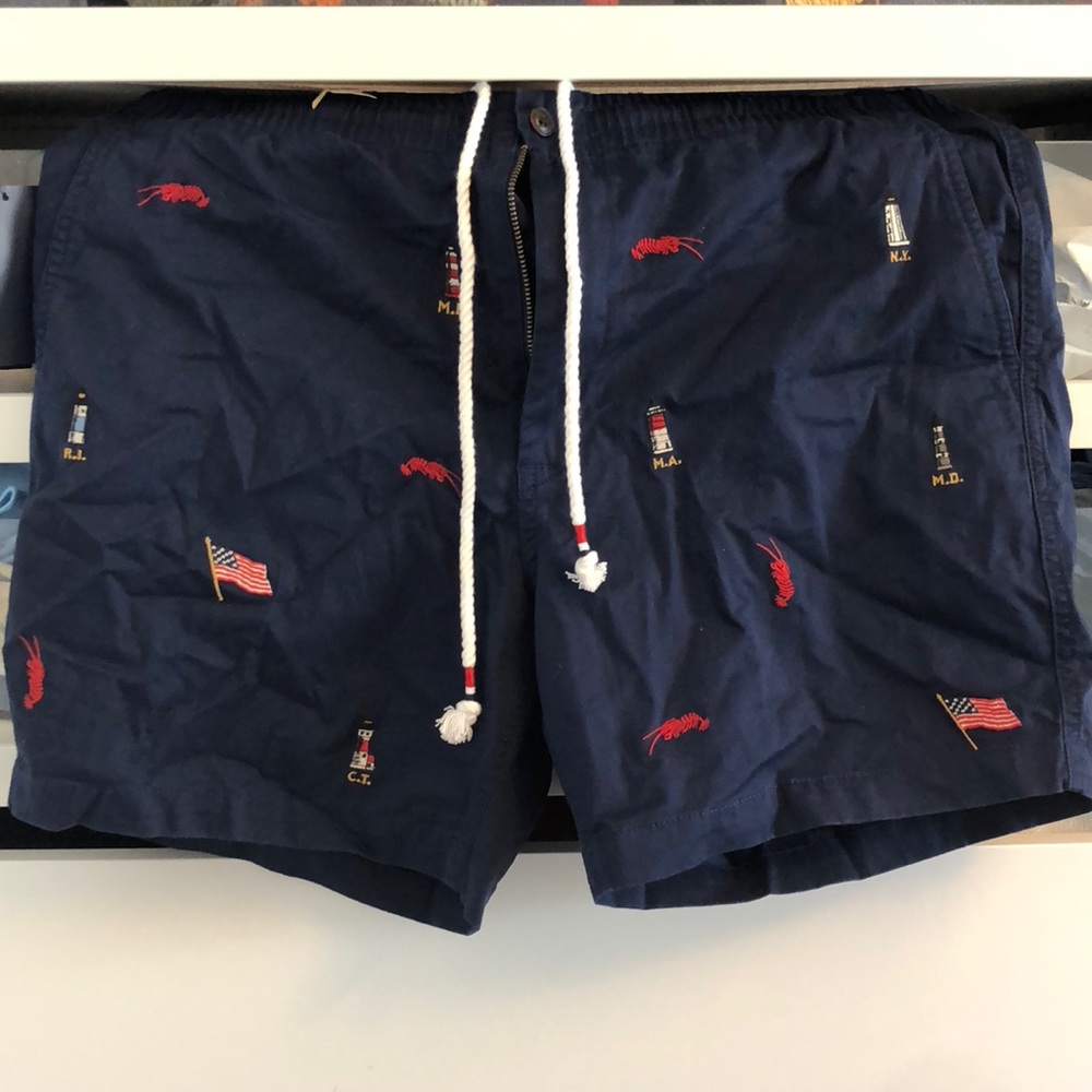 Polo Red lobster American flag Navy shorts